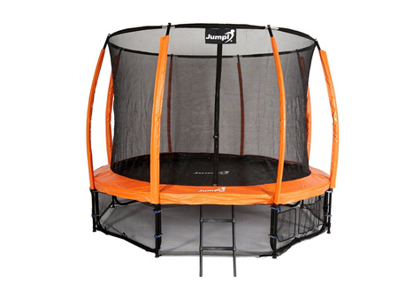 Trampolina Ogrodowa Jumpi 312cm/10FT Maxy Comfort Plus Pomarańczowa Z Wewnętrzną Siatką