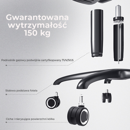 Fotel ergonomiczny gamingowy Angel Furia Grey