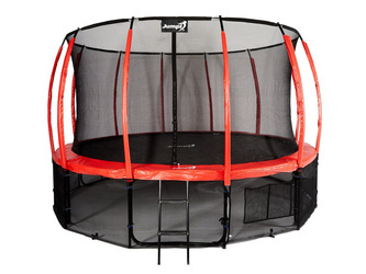 Trampolina Ogrodowa Jumpi 435cm/14FT Maxy Comfort Plus Czerwona Z Wewnętrzną Siatką