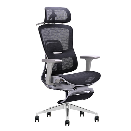 Fotel ergonomiczny ANGEL biurowy obrotowy Homer Czarno-Szary