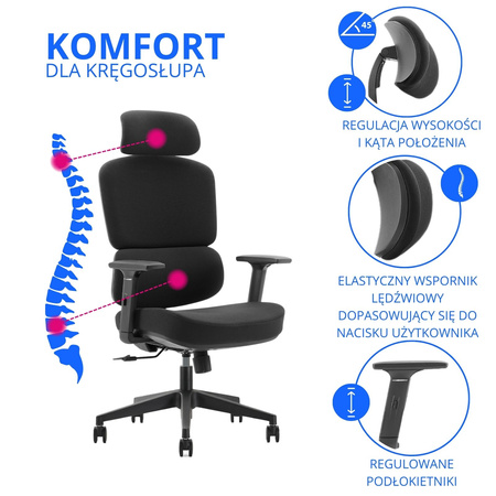 Fotel ergonomiczny ANGEL biurowy obrotowy Regulo