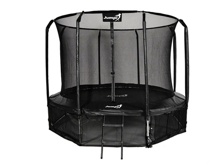 Trampolina Ogrodowa Jumpi 312cm/10FT Maxy Comfort Czarna Z Wewnętrzną Siatką