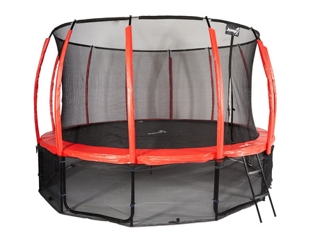 OUTLET Trampolina Ogrodowa 435cm/14ft czerwona Maxy Comfort Plus Z Wewnętrzną siatką