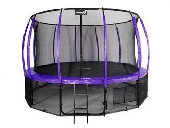 Trampolina Ogrodowa Jumpi 435cm/14FT Maxy Comfort Plus Fioletowa Z Wewnętrzną Siatką