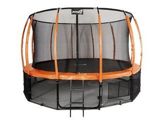 Trampolina Ogrodowa Jumpi 435cm/14FT Maxy Comfort Plus Pomarańczowa Z Wewnętrzną Siatką