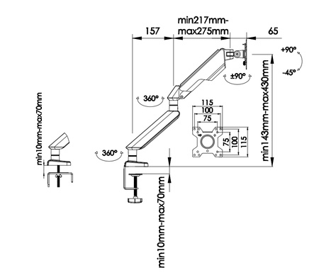 Angel AN1 - Regulowany Uchwyt do Monitora  17"-32"